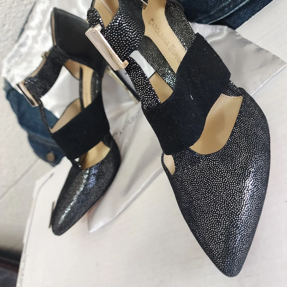 Beautiful CAROLINNA ESPINOSA HEELS SZ 7.5 M - Picture 6 of 15